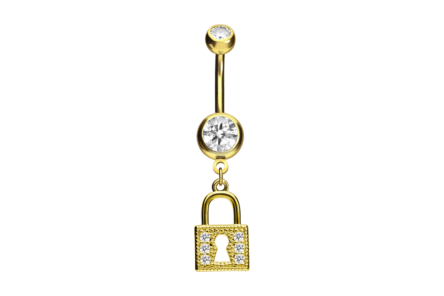 Chirurgenstahl Bananabell Piercing mit Brass-Design SCHLOSS ++SALE++